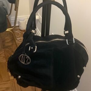 Original Stuart Weitzman purse - suede and real leather - black